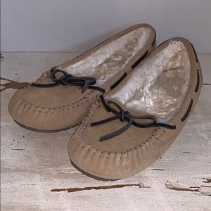 Woman Genuine Suede Upper Faux Fur Lining Loafers